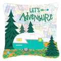 Carolines Treasures Lets Adventure Glamping Trailer Fabric Decorative Pillow CA78935